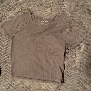 Grey American eagle crop top